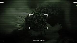 Night vision reveals my girlfriend sneaking around with my friend.