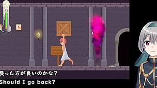 anna attends a job interview in lingerie and miniskirt, showcasing her big tits in this cartoon game casting session.