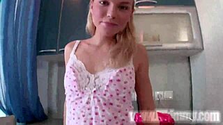 Lil Kimmy Fingers Tight Pussy With Dildo For Orgasm