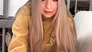 Pretty blonde milf handjobs friend pov!