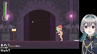 anna attends a job interview in lingerie and miniskirt, showcasing her big tits in this cartoon game casting session.