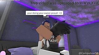 furry pet in playful riding session