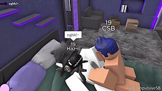 furry pet in playful riding session