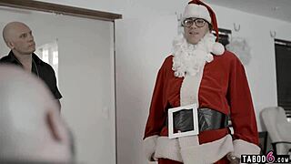 Santa banging that petite teen at the boss's place.