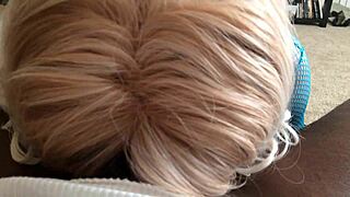 Tiffany casually sucks big black cock in pov