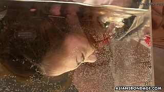 Babe Miu with small tits loves getting tied up tight for BDSM fun!