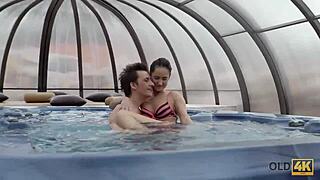 Old Guy Scores Big with Stunning Young Czech Teen Beauty