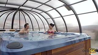 Old Guy Scores Big with Stunning Young Czech Teen Beauty