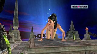 Ever seen a beautiful girl masturbate with a carrot in 3D hentai?