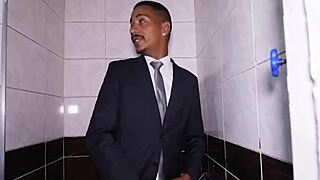 Fucking The Bathroom Employee: Intense Gay Action!