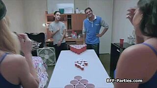 Exciting shift from beer pong to teen orgy