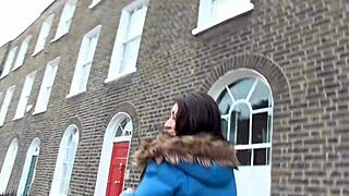 Hey, why's this beautiful slut pissing and teasing in public London?