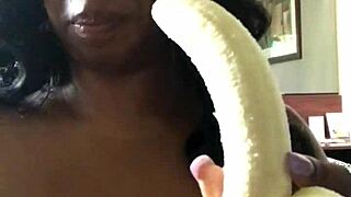 Ebony mom has deep throat sex with banana like sexfeene