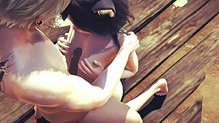 Kitty character in uncensored 3D hentai gets boobjob and creampie fuck in Japanese anime manga game porn.