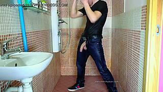 Gay Guy In Jeans Showers With Dick Fetish!