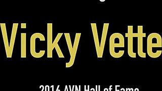 Big boobed Vicky Vette feels bored at the office and rubs her clit