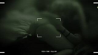 Night vision reveals my girlfriend sneaking around with my friend.