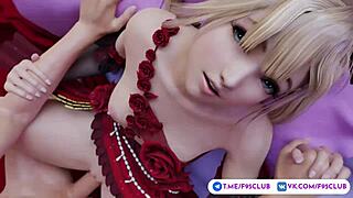 Marie Rose appears in this cute anime hentai scene.