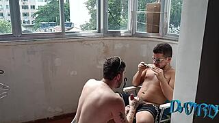 Hot gay Brazilian Dorn's inked body in hardcore action