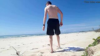 Beach Jerk Off Session Goes Wild in Public