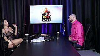 Paulo Avelar and Victoria Beatriz flash in sheer red