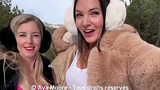 sloppy blowjobs in snow lead to facial cumshots