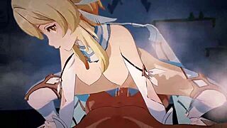 Genshin Impact cowgirl riding with big tits squirting!