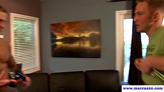 Straight jock falls for gay hunk's seductive blowjob technique.