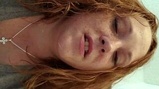 wife's big tits in bathroom quickie