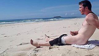 Beach Jerk Off Session Goes Wild in Public