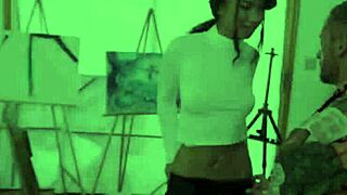 petite latina artist session with assistant