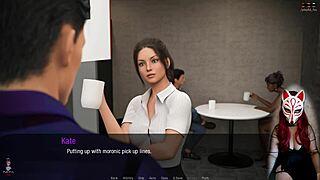 Athletic brunette in public cosplay costume