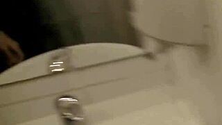 Steamy public bathroom action with a wild and kinky couple