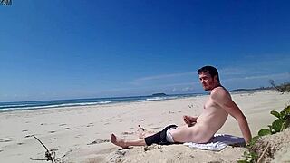 Beach Jerk Off Session Goes Wild in Public