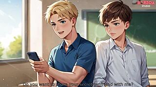 He dragged his classmate over for huge tit action