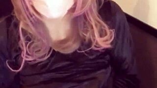 Why is this crossdressing ladyboy with cat ears masturbating on stream?