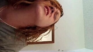 wife's big tits in bathroom quickie