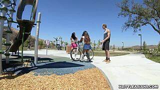 Vina Sky rides our long cocks!