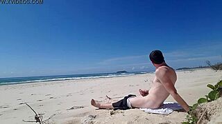 Beach Jerk Off Session Goes Wild in Public