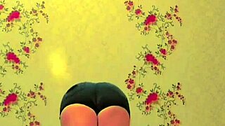 Pink Shirt Sissy Shemale Shows Big Butt in Skirt