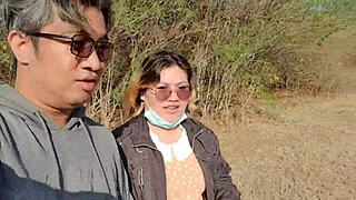 Blonde Amateur Enjoys Outdoor Adventure In Tall Grass