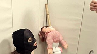 Extreme BDSM babe gets copulated with ropes 😈