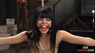 bound babe whipped and caned between fucking with dom 😩