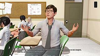 Blonde Teacher's Clothes Ripped In 3D Cartoon Gameplay Ripples Part 1