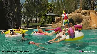 Blonde Trans Women With Big Tits Engage In Anal Banging And Blowjobs At Party.