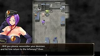 karryn gets rough threesome in prison with slime monster and thug, big tits bouncing wildly