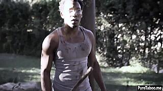 black guy smashes virgin teen's hairy pussy