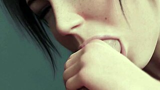 Lara gets blowjob, pussy fuck, and creampie in 3d