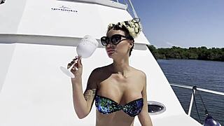 Monika Fox Fucks Herself with Big Dildo on Yacht for Free