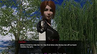 let's play knights tale part 2 with these blonde and redhead characters showing small tits.